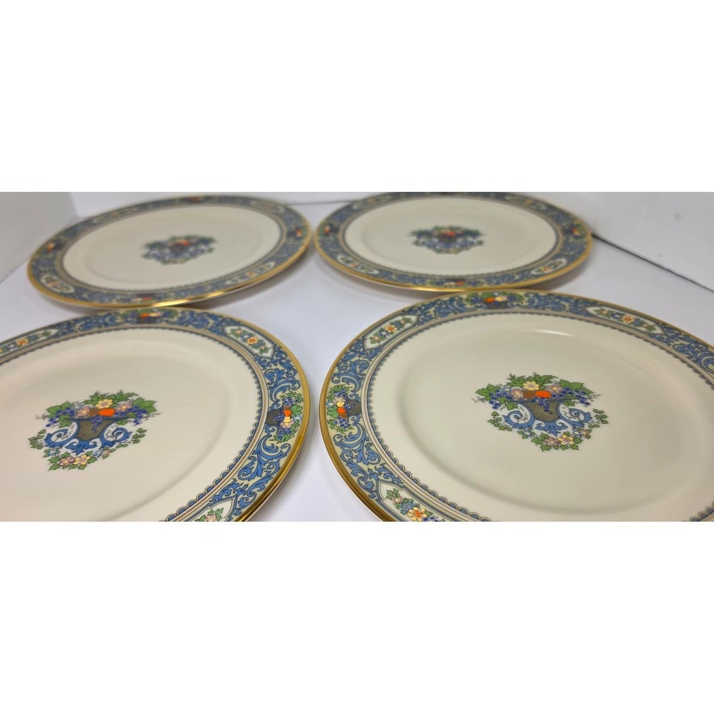 Lenox Autumn Salad Plates Set of 4 Ivory Fine China Gold Trim 8.5 inch USA
